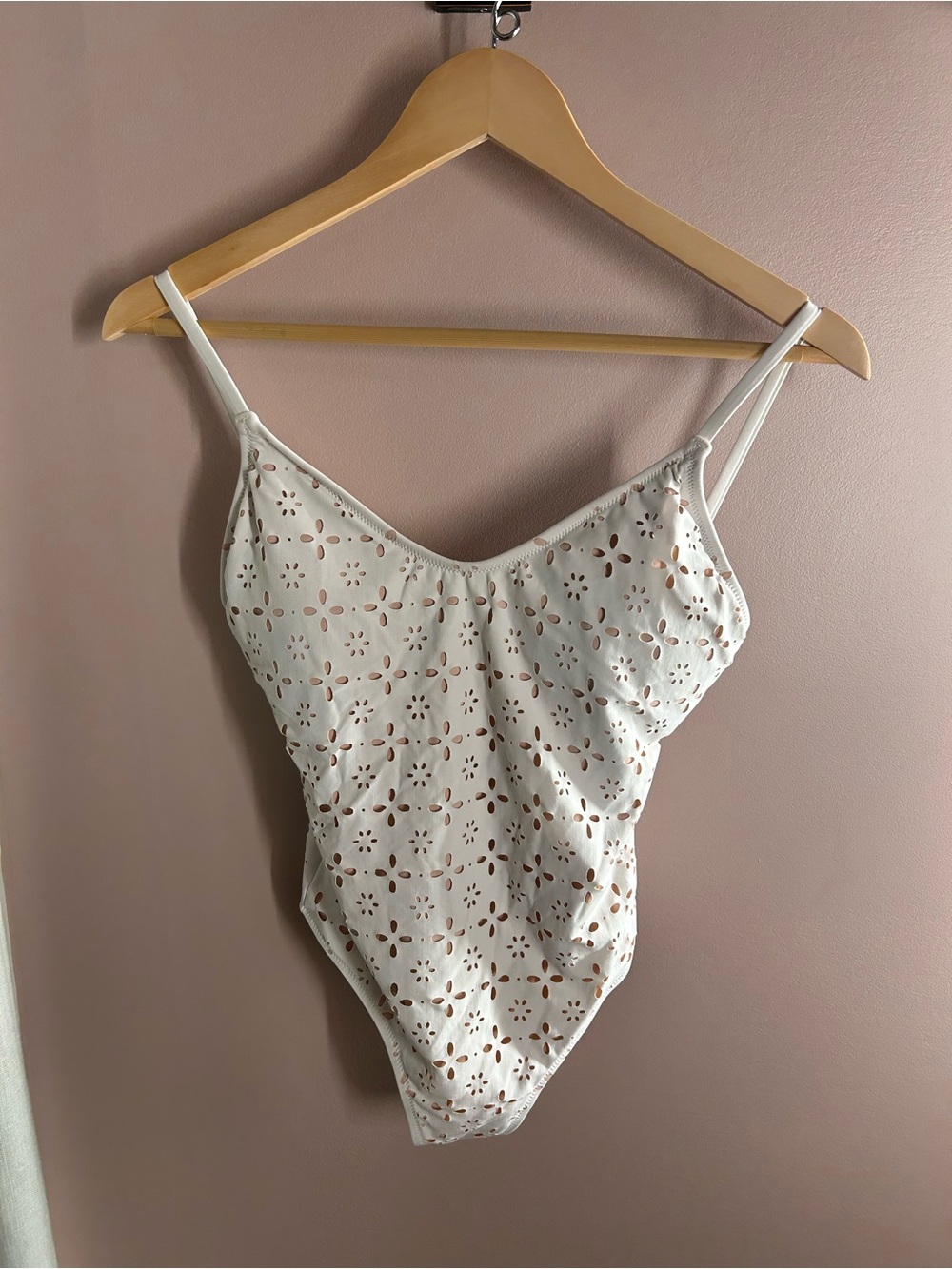 J. Crew White Eyelet One-Piece Swimsuit